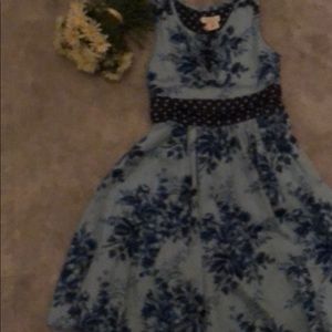 Monsoon blue navy flower dress